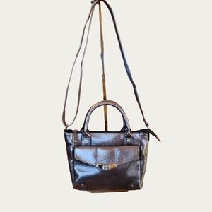 Bling IRRIDESCENT TREVISO Silver Mini-Tote With Crossbody Strap, EUC